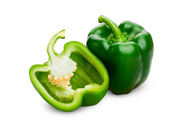 Pimiento verde fresco entero, ideal para ensaladas y cocidos