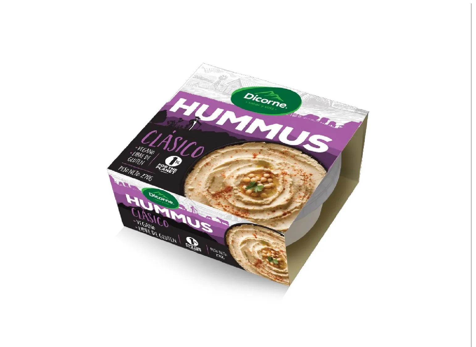 Hummus clásico 270g, crema suave y saludable.