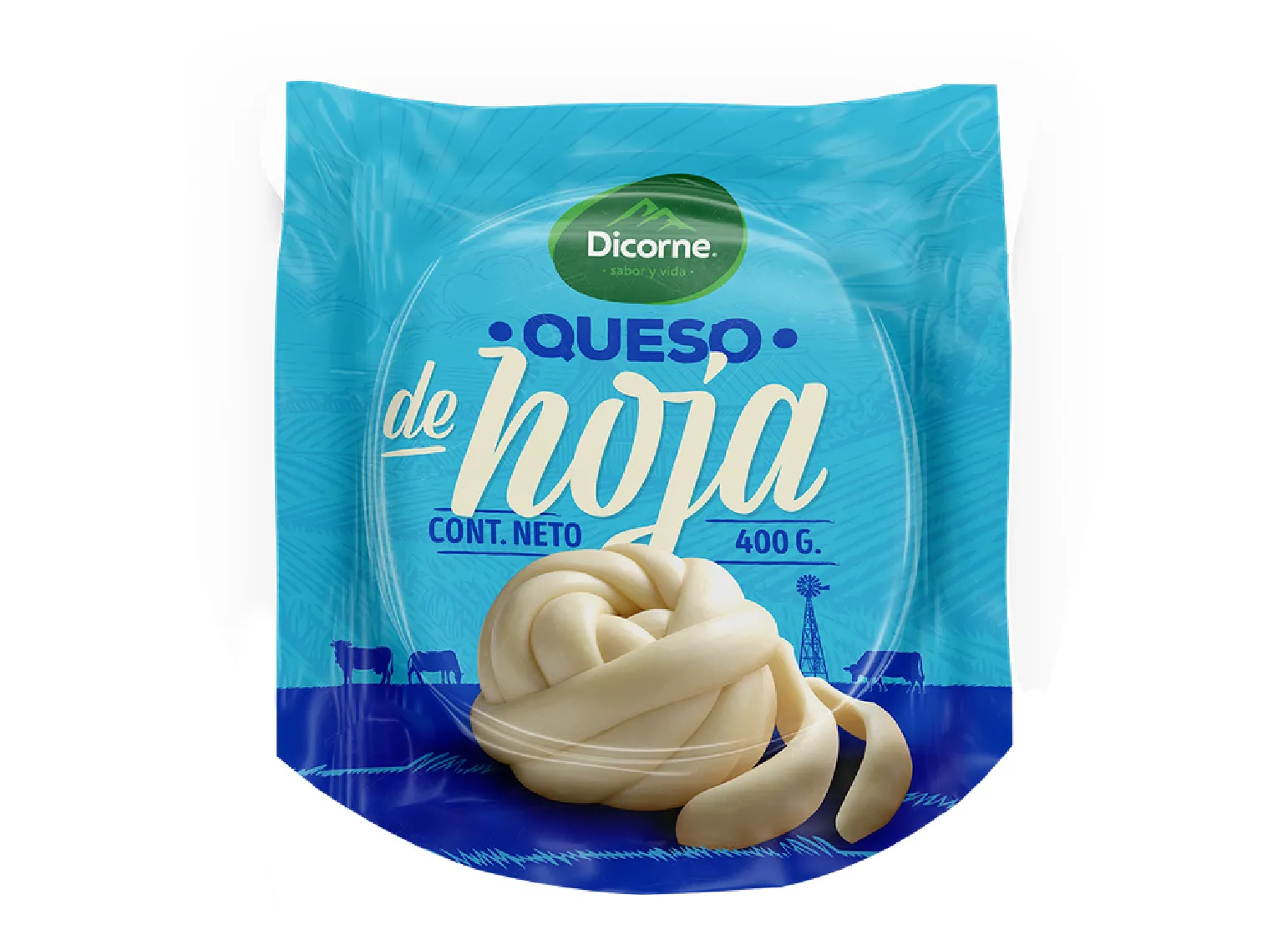 Queso de Hoja fresco, ideal para ensaladas y bocadillos.